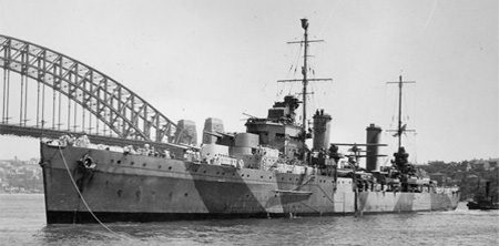 HMAS Sydney (II) in Sydney Harbour