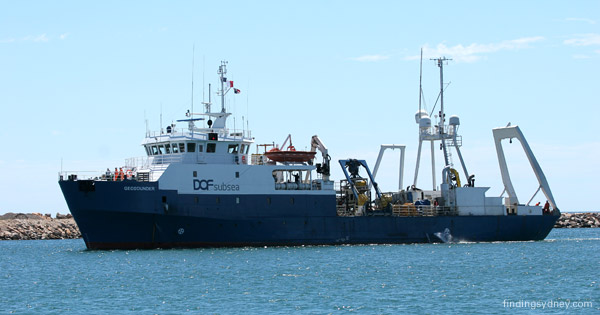 The vessel Geosounder chartered by the Finding Sydney Foundation.