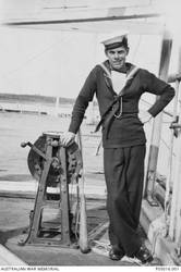Informal portrait of Ordinary Seaman (OD) Daniel Stanley Buckley, HMAS Sydney. He was killed on 20 November 1941, aged 21 years, when the HMAS Sydney was sunk in the Indian Ocean while battling with the German Raider, HSK Kormoran.