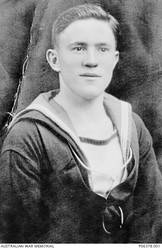 Portrait of Able Seaman (AB) Reginald Thomas Peterson, HMAS Yarra. AB Peterson enlisted in the Royal Australian Navy on 15 January 1923 and served on several ships, including HMAS Penguin, Sydney, Melbourne, Canberra and Australia. In 1937 he was issued to the newly comissioned HMAS Yarra (II). AB Peterson was killed in action on 4 March 1942 when HMAS Yarra, whilst escorting a convoy in the Indian Ocean, was attacked by the Japanese cruisers Atago, Takao and Maya. The Yarra defended the convoy for an hour and half, but was then sunk with the loss of 138 of her crew. There were only 13 survivors.