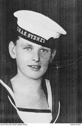 Portrait of 23470 Telegraphist (Tel) Edward Harrison Holder, of Sydney, NSW. Tel Holder was killed in action, aged 19, when HMAS Sydney II was sunk in the Indian Ocean by the German auxiliary cruiser Kormoran on 20 November 1941. His brother 21336 Able Seaman Richard James Holder had served with him on HMAS Sydney but was transferred earlier in 1941.