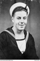 Studio portrait of S4701, Stoker (Sto) Henry Arthur Apps, HMAS Cerberus, of Mascot, NSW. Sto Apps enlisted on 14 October 1940 and later served with HMAS Parramatta II. He was killed in action on 27 November 1941, when HMAS Parramatta II was sunk in the Mediterranean Sea by the German submarine U-559. He was aged 19.