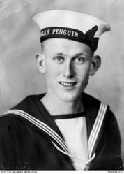 Studio portrait of S4746 Stoker (STO) William Roy Chapman, HMAS Penguin, of Sydney, NSW. STO Chapman was killed in action on 20 November 1941, aged 20 , when the ship on which he was serving, HMAS Sydney II, was sunk in the Indian Ocean by the German auxiliary cruiser Kormoran.