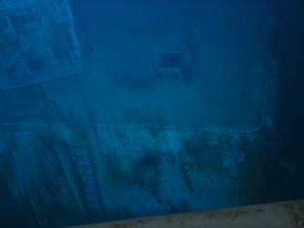 Aft end of bakery on port side. Crane visible at left of image