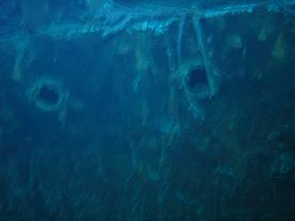 Scuttles on port side forward superstructure