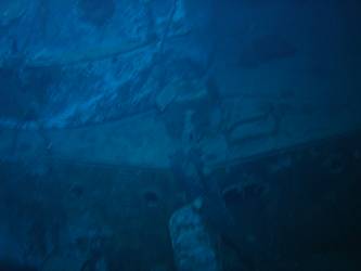 B gun deck with barbette and turret visible in background