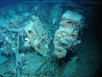 Exposed breeches of A gun turret. Note absence of gun housing