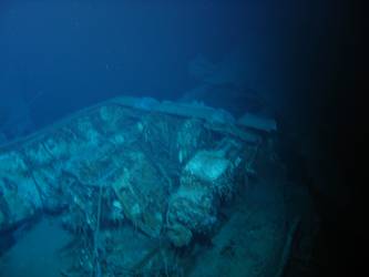 Exposed breeches of A gun turret. Note absence of gun housing
