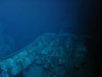 Exposed breeches of A gun turret. Note absence of gun housing
