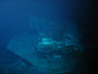 Damage to gun housing of A turret