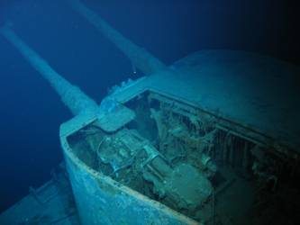 Close-up of gun house of B turret