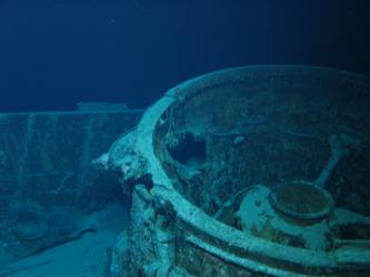 Shell damage to barbette for Director Control Tower