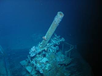 P2 4-inch gun at aft end of gun deck port side