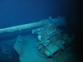 S2 starboard aft 4-inch HA gun