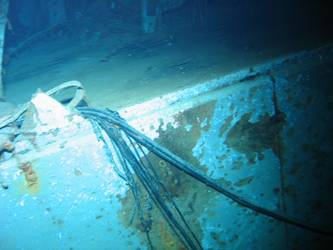 Hits on stbd side in vicinity of midships