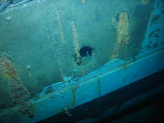 Stbd side in vicinity of aft superstructure