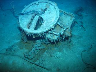 S1 4-inch gun mount inverted on seabed